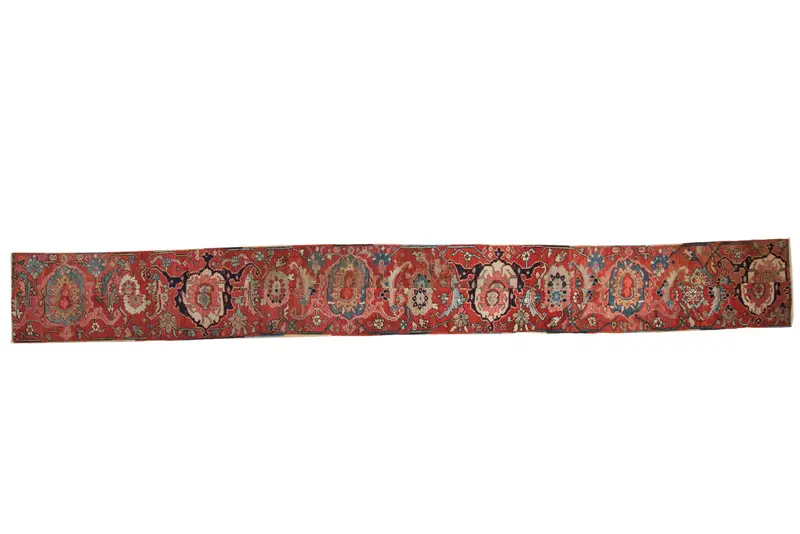 1.5x15 Antique Fragment Serapi Rug Runner