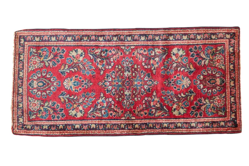 1.5x3.5 Vintage Sarouk Rug Mat Runner