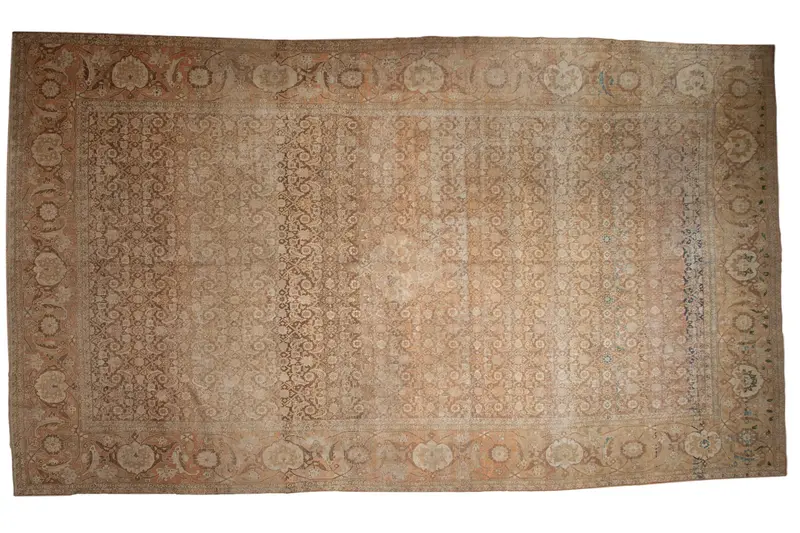 10.5x18 Vintage Distressed Tabriz Carpet
