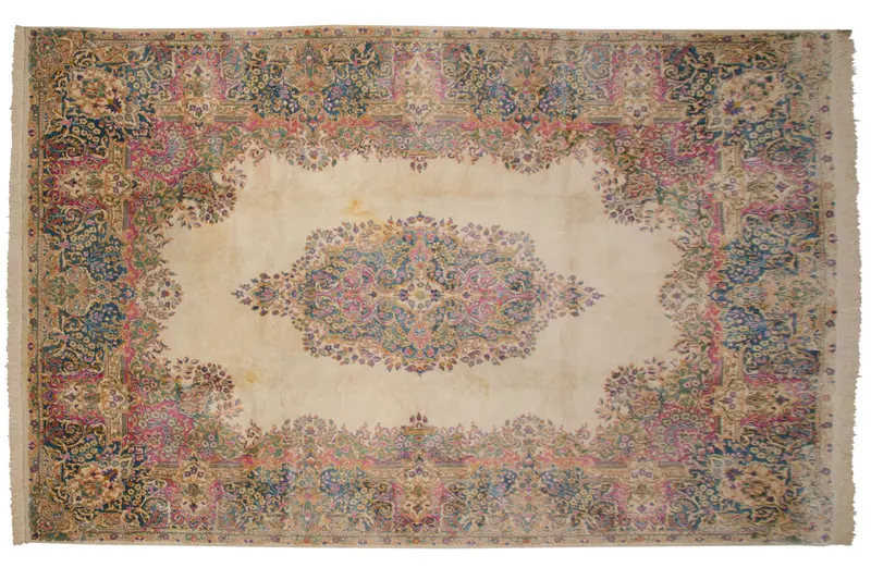 10x15.5 Vintage Kerman Carpet