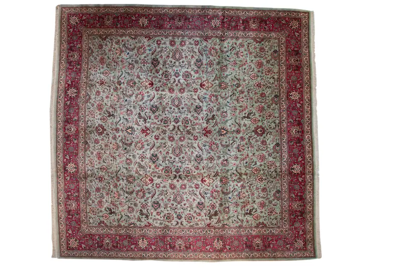 11.5x12 Vintage Tabriz Square Carpet
