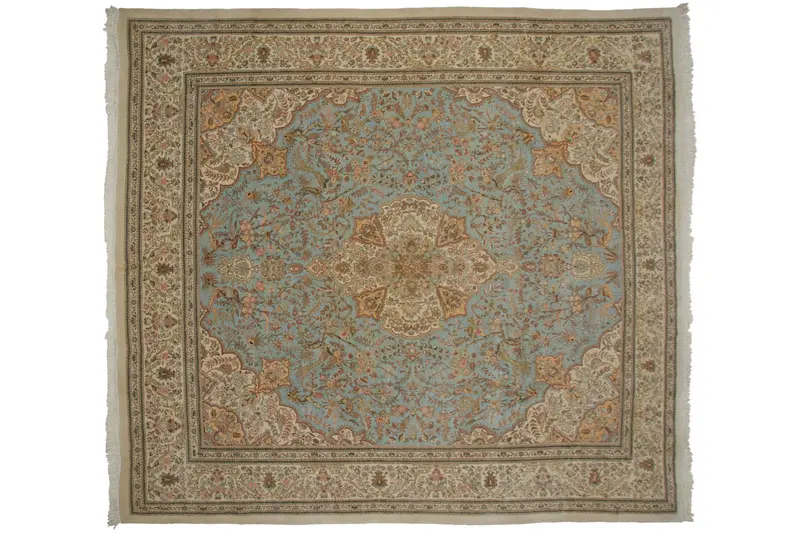 11.5x13 Vintage Tabriz Square Carpet