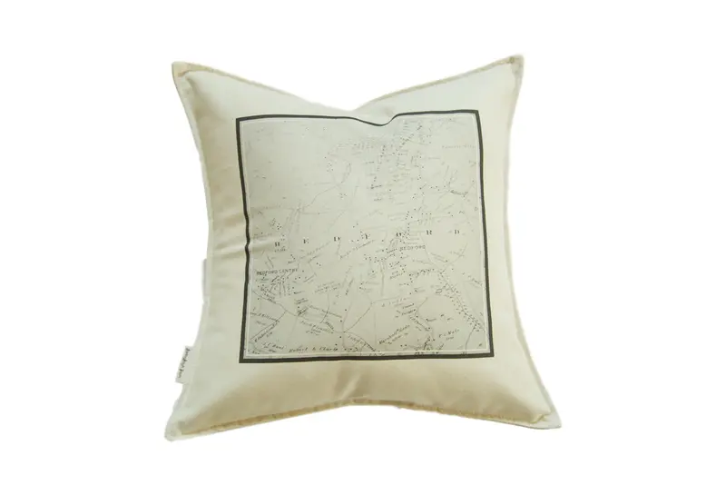 18x18 Bedford NY Map Pillow