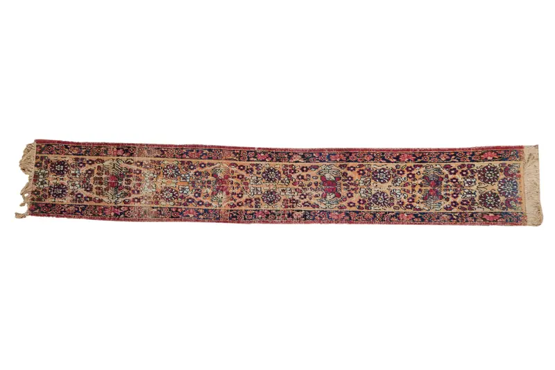 1x7 Antique Fragment Kerman Rug Mat Runner