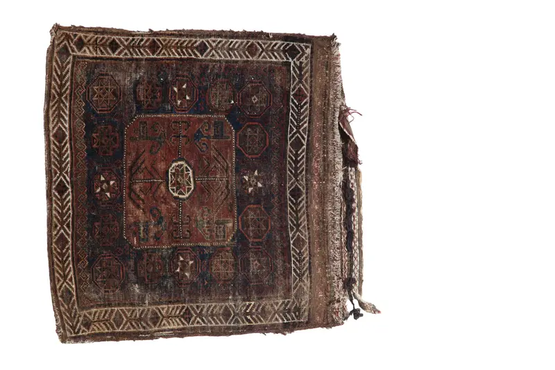 2.5x2.5 Antique Belouch Square Rug Mat