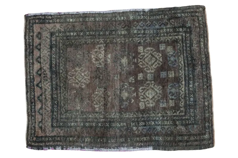 2.5x3 Distressed Oushak Square Rug Mat