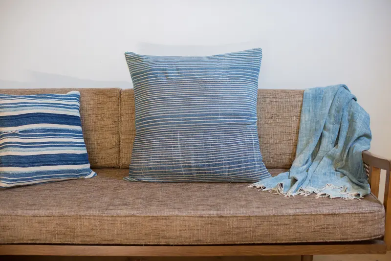 24x24 Large Handmade Indigo Pillow