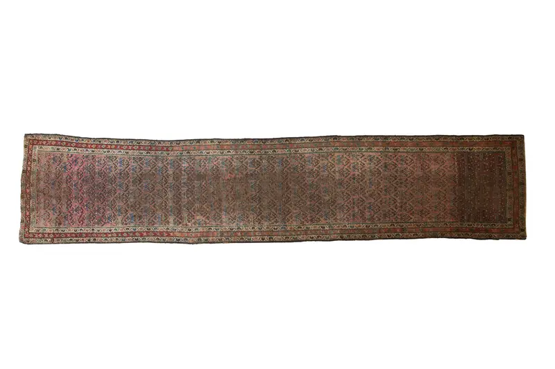 3.5x15 Antique Kurdish Hamadan Rug Runner
