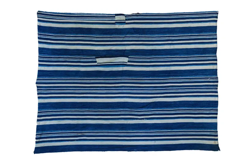 3.5x4.5 Indigo Blue Striped Textile