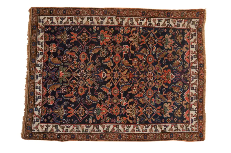 3.5x5 Antique Kurdish Bijar Rug