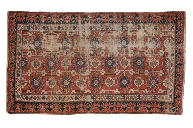 3.5x6 Antique Distressed Caucasian Rug