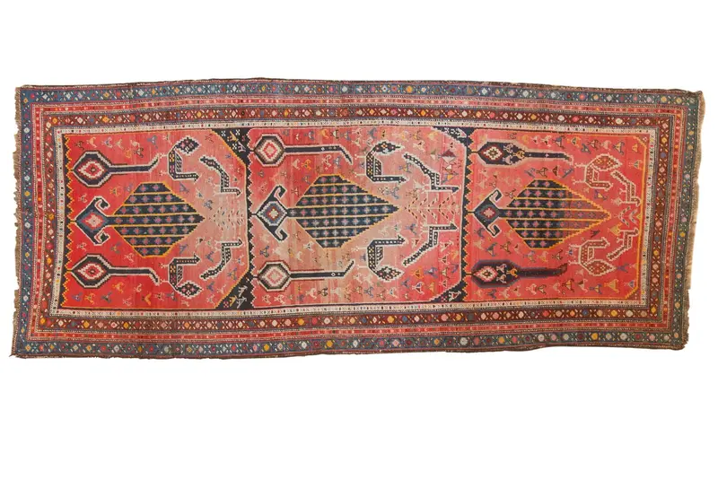 3.5x9 Antique Karabagh Rug Runner