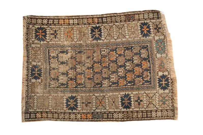 3x4 Antique Caucasian Square Rug