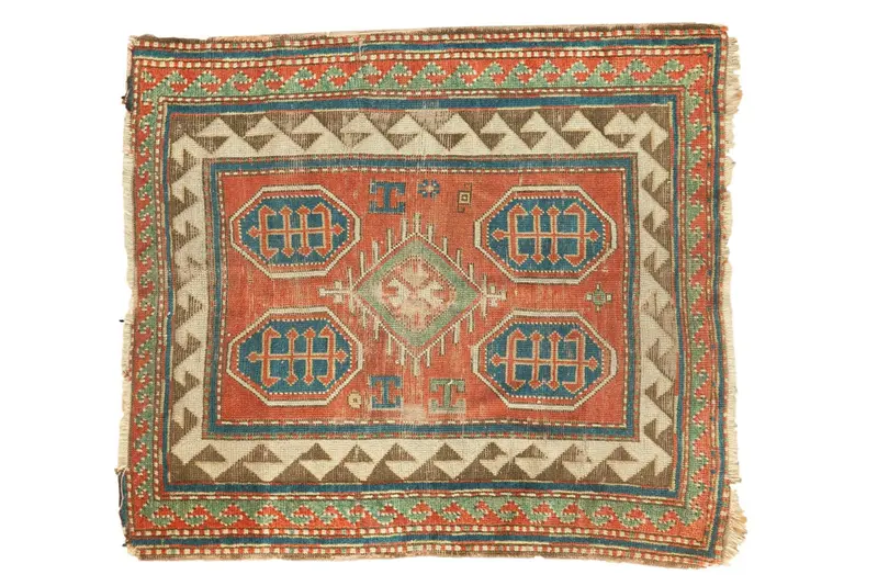 3x4 Antique Kazak Square Rug