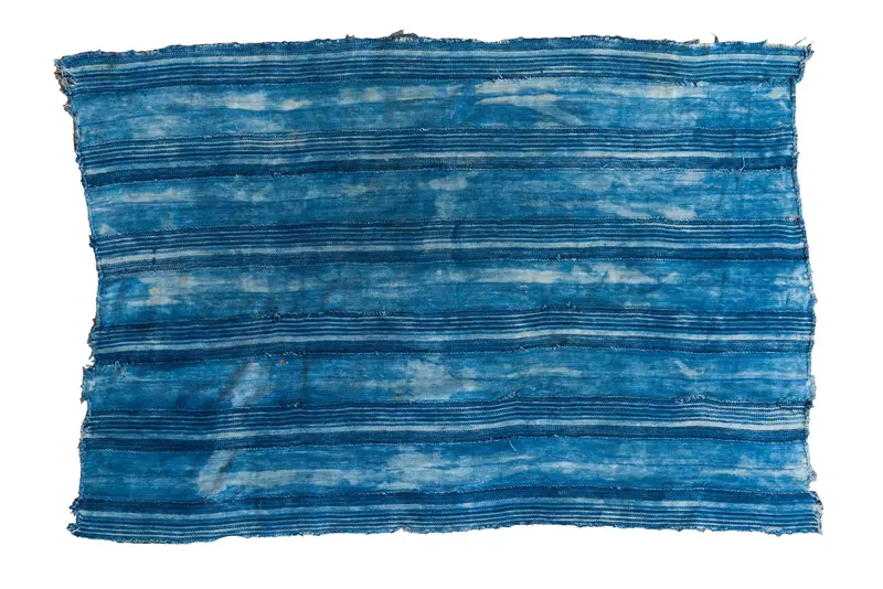 3x4 Square Indigo Blue Striped Textile
