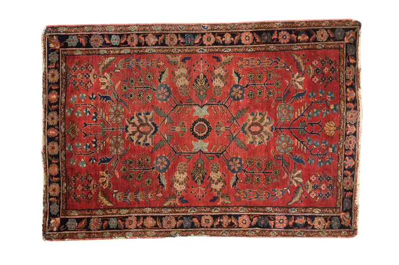 3x5 Distressed Antique Sarouk Rug