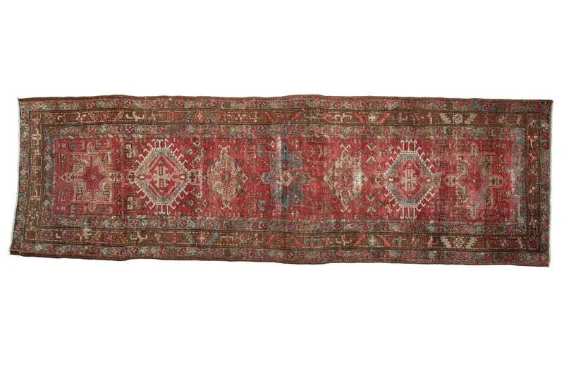 3x9.5 Vintage Distressed Karaja Rug Runner