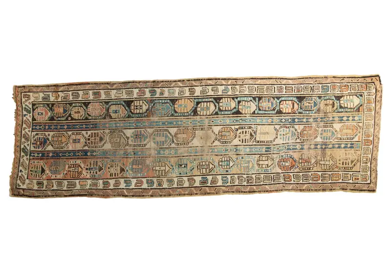3x9 Antique Caucasian Rug Runner
