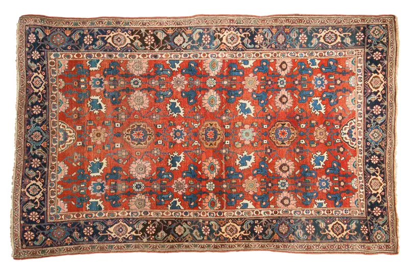 4.5x7 Antique Persian Bijar Area Rug