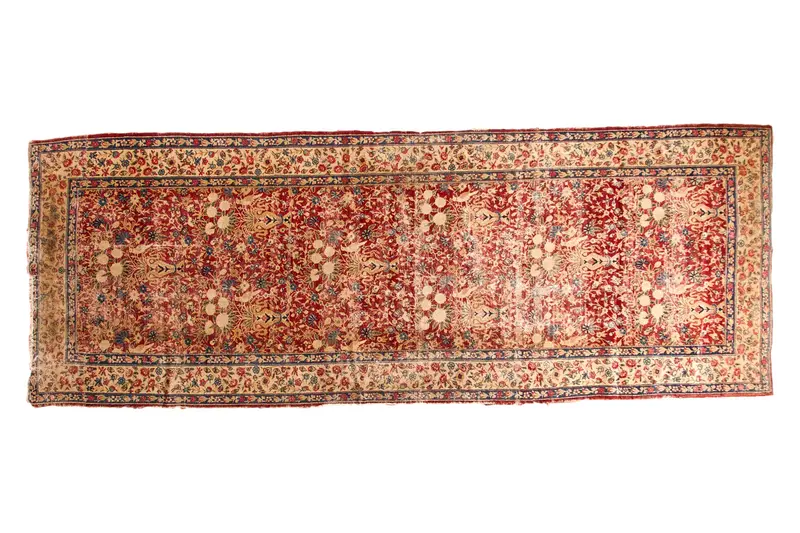 4x11 Antique Kerman Fragment Rug