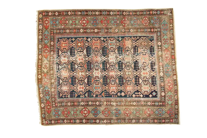 4x5 Antique Shirvan Square Rug