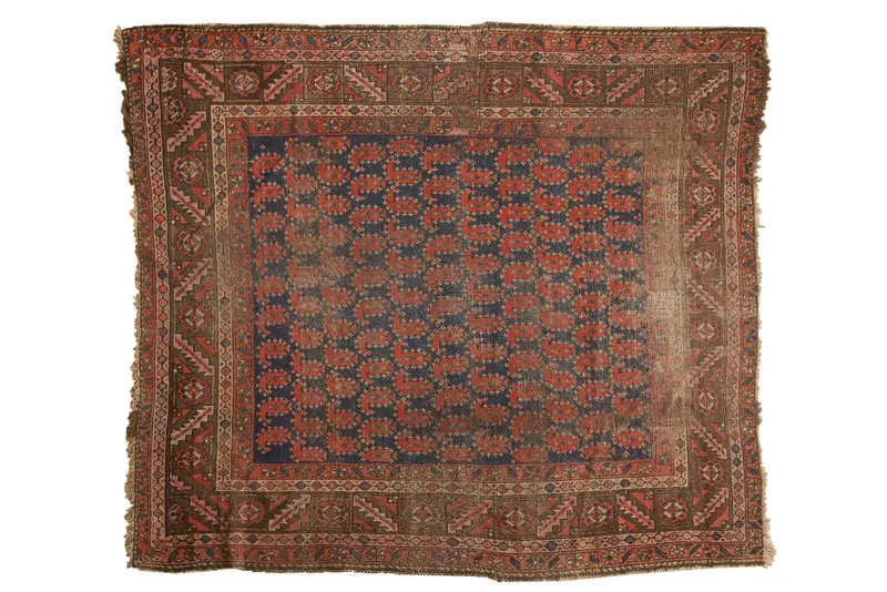 5x6 Antique Kurdish Square Rug