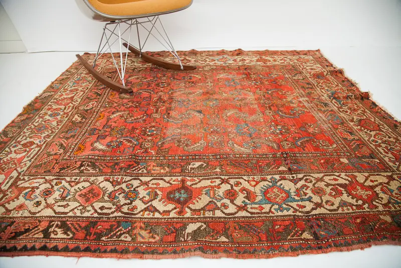5x6 Vintage Hamadan Square Rug