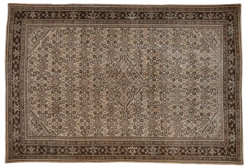 6.5x10 Vintage Distressed Malayer Carpet
