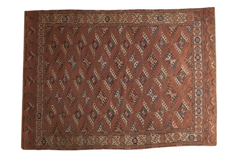 6.5x9 Antique Turkmen Carpet