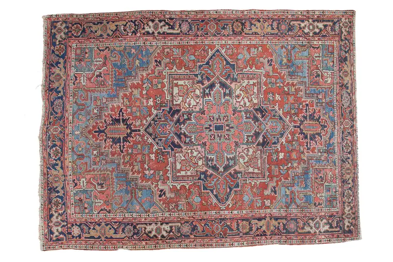 7x9.5 Distressed Heriz Carpet