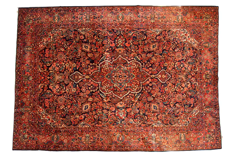 8.5x12 Vintage Sarouk Carpet