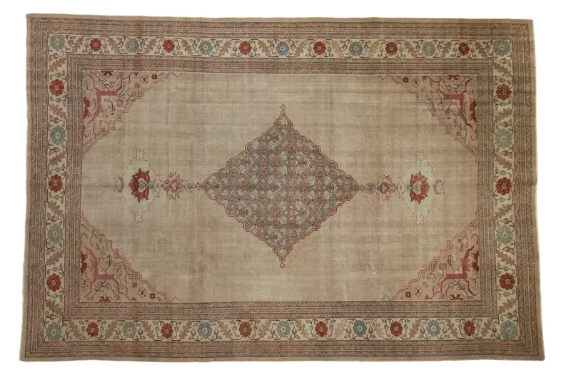 8x12 Vintage Distressed Tabriz Carpet