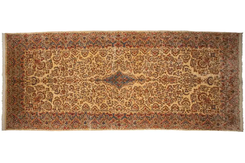 9.5x22.5 Vintage Kerman Carpet