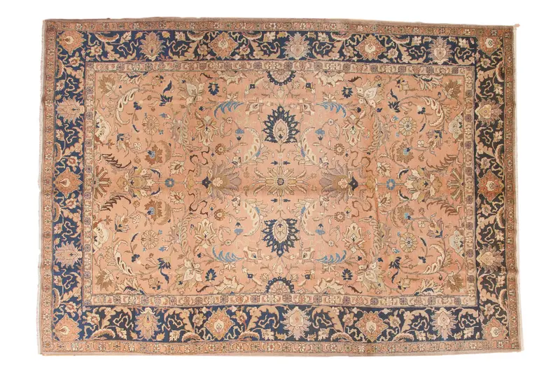 9x12.5 Vintage Tabriz Carpet
