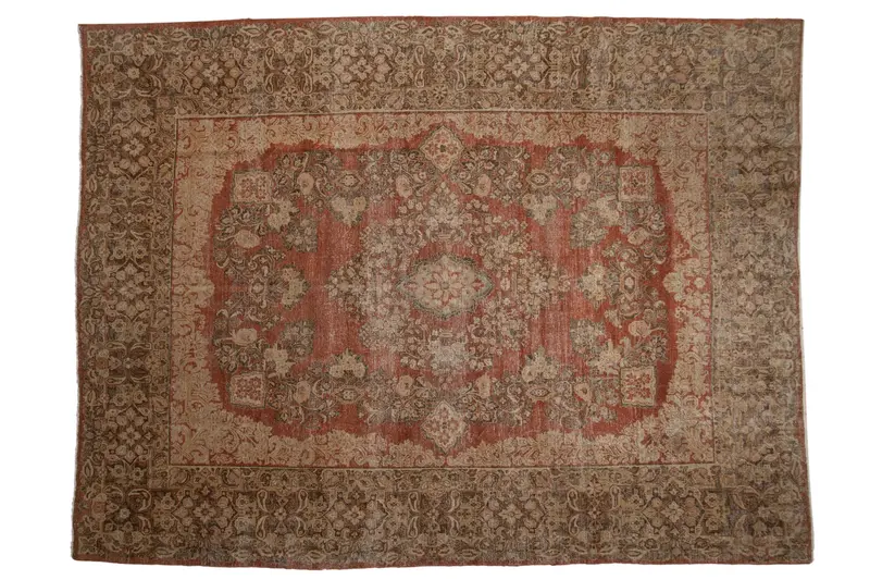 9x12 Vintage Distressed Sarouk Carpet