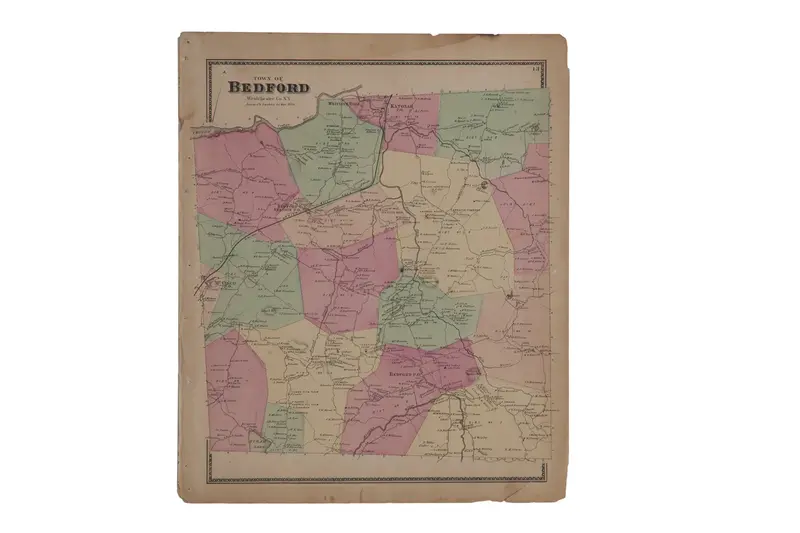 Antique 1868 Bedford Katonah NY Map