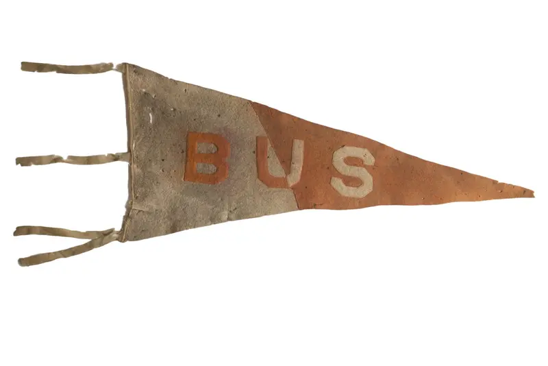 Antique B U S Felt Flag Pennant