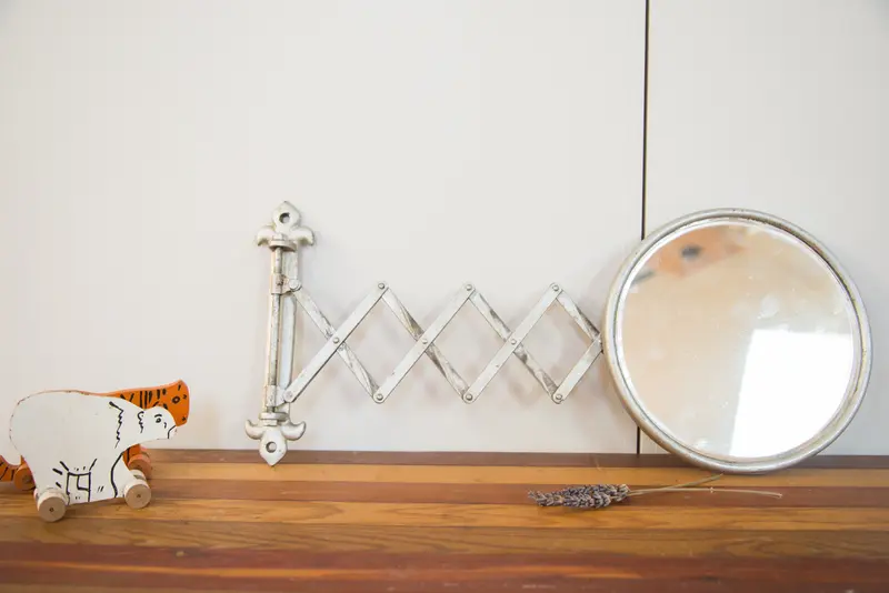 Antique Fleur De Lis Barber Mirror