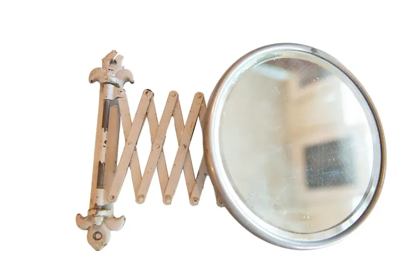 Antique Fleur De Lis Shaving Mirror