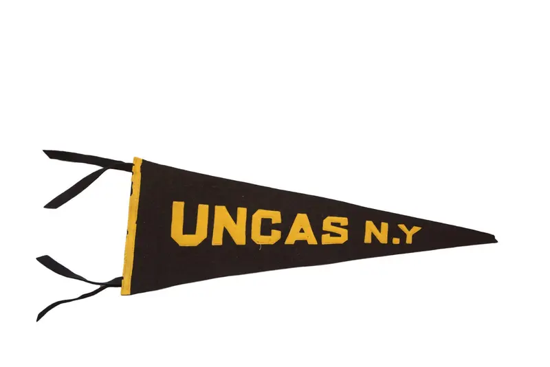 Antique Uncas NY Adirondacks Felt Flag