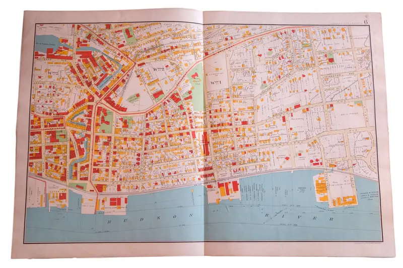 Antique Yonkers City Map