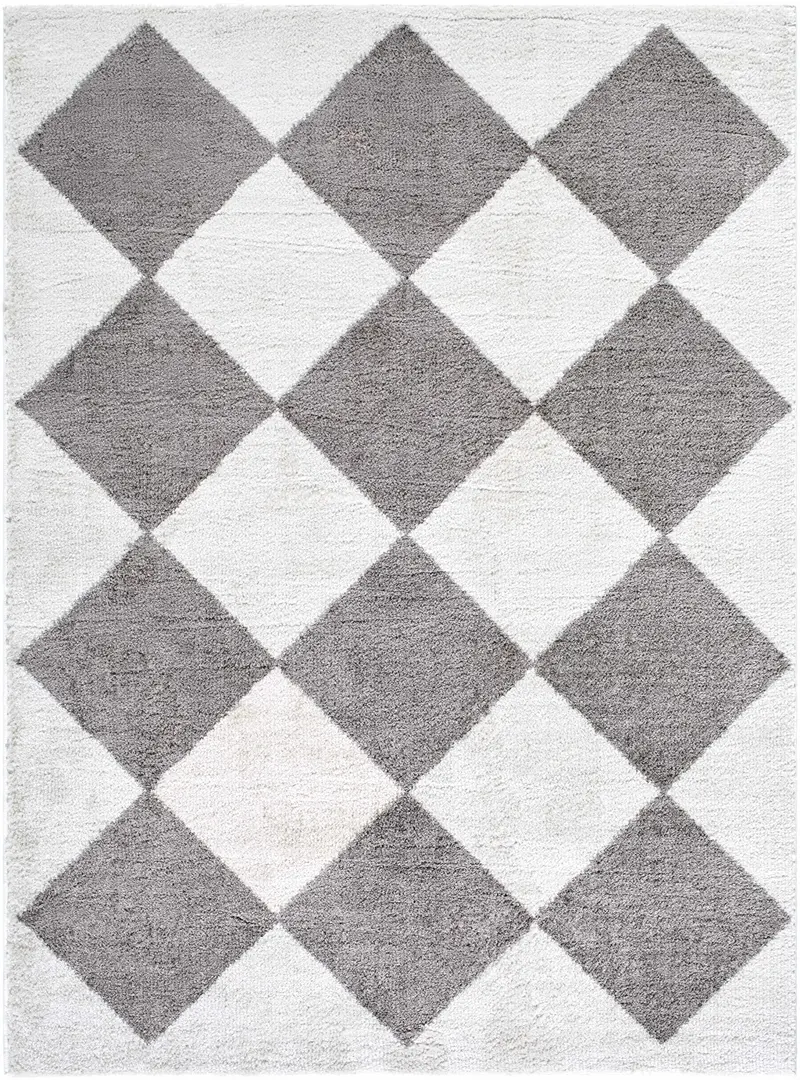Arilla Diamond Checkered Washable Area Rug