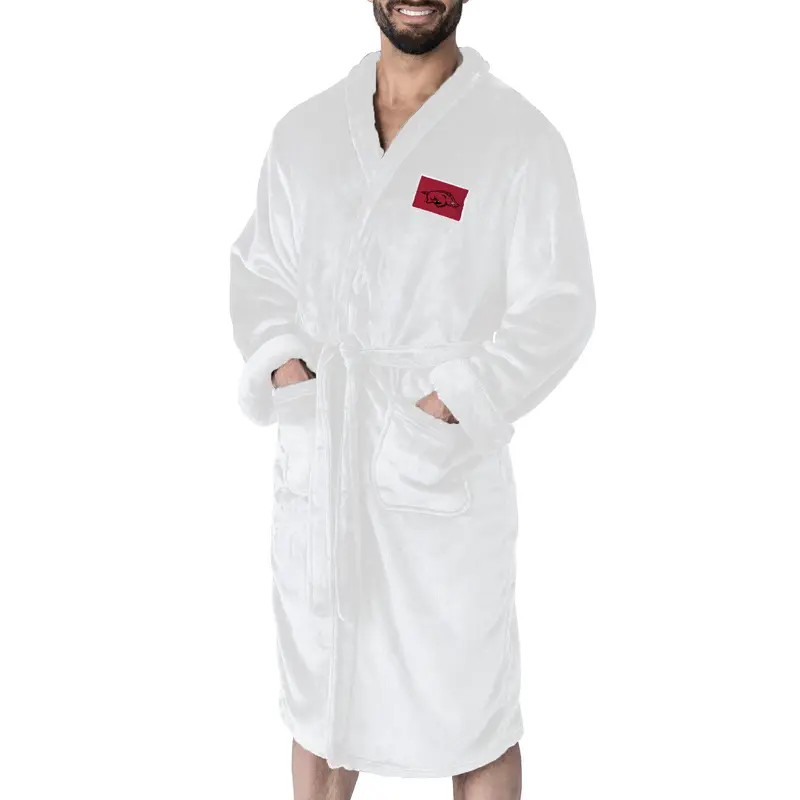 Arkansas Razorbacks NCAA White Out Silk Touch Robe Large/XLarge