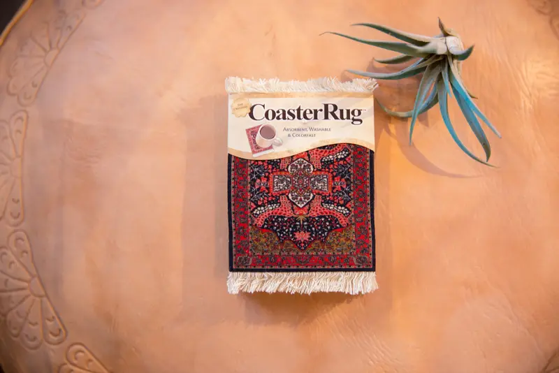 Art Deco Persian Sarouk Rug Coasters