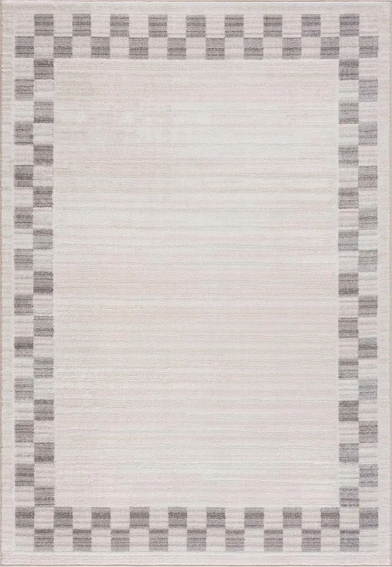 Azrika Gray Checkered Washable Rug - Clearance