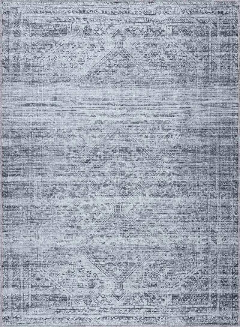 Barny Gray Blue Washable Rug - Clearance