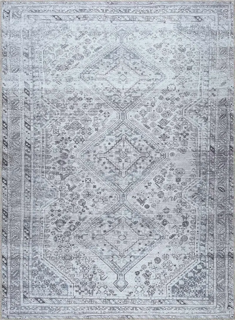 Barny Gray Denim Washable Rug - Clearance