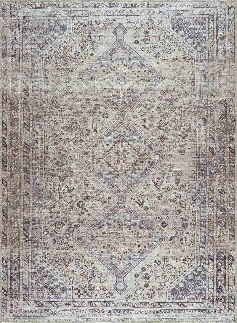 Barny Tan Washable Area Rug