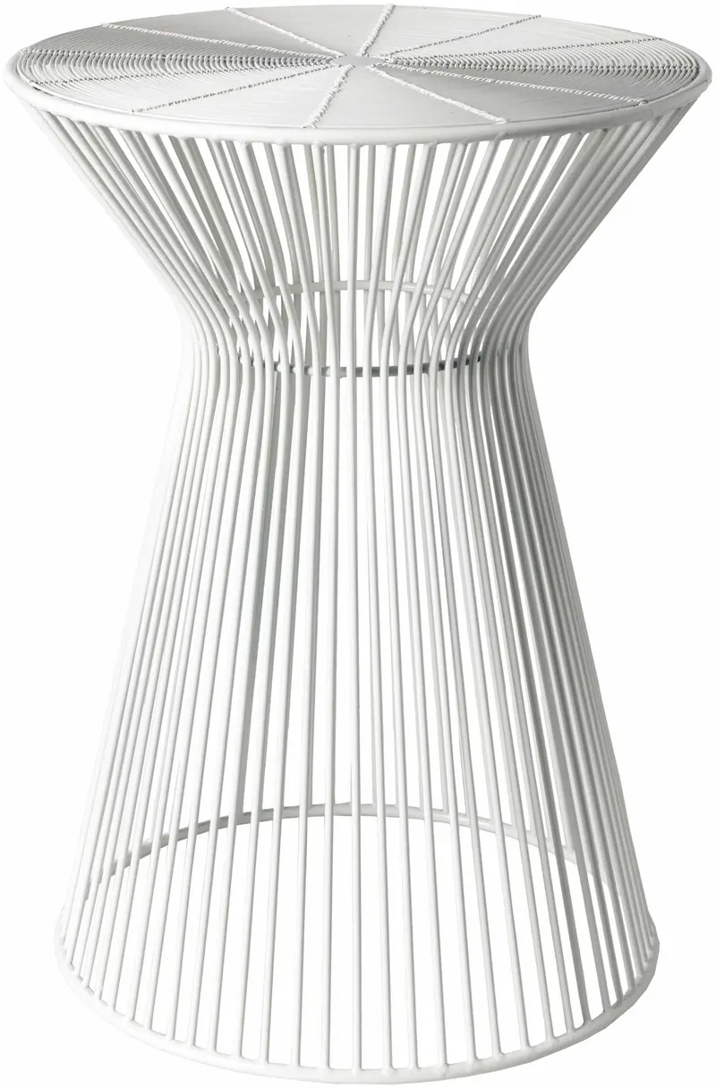 Bulo White Modern Wire Drum End Table - Clearance