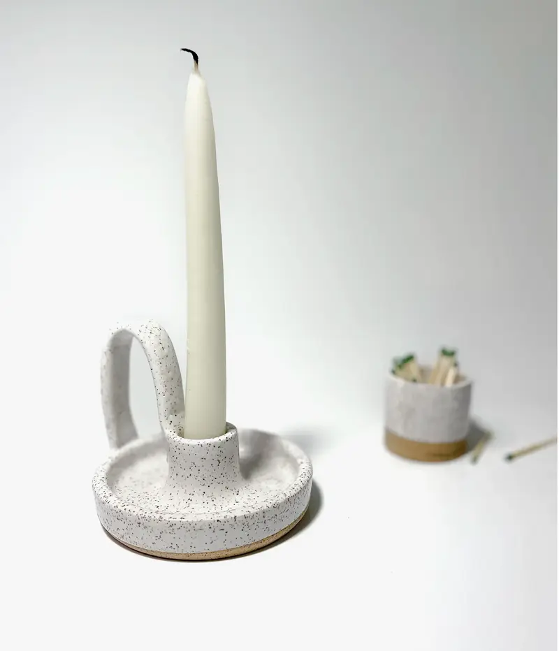 Ceramic Candle Taper Holder with Loop